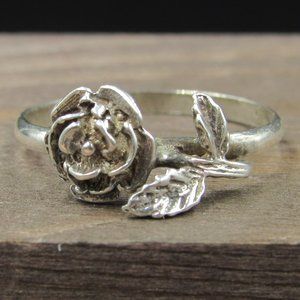 Size 6.5 Sterling Silver Simple Rose Band Ring - image 1